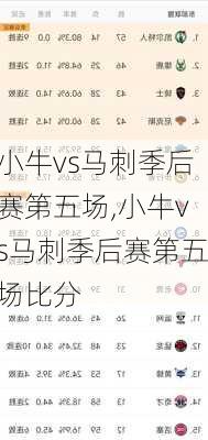 小牛vs马刺季后赛第五场,小牛vs马刺季后赛第五场比分