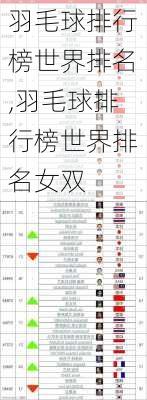 羽毛球排行榜世界排名,羽毛球排行榜世界排名女双