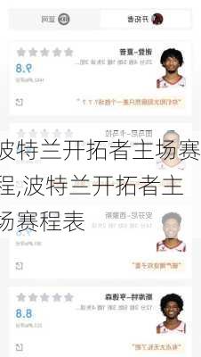 波特兰开拓者主场赛程,波特兰开拓者主场赛程表