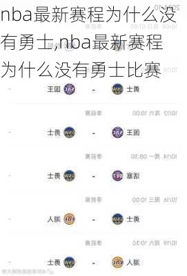 nba最新赛程为什么没有勇士,nba最新赛程为什么没有勇士比赛