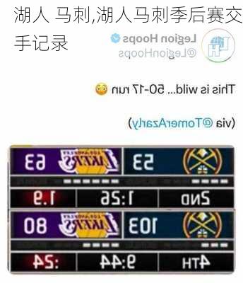湖人 马刺,湖人马刺季后赛交手记录