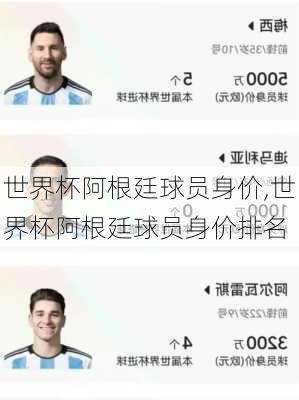 世界杯阿根廷球员身价,世界杯阿根廷球员身价排名