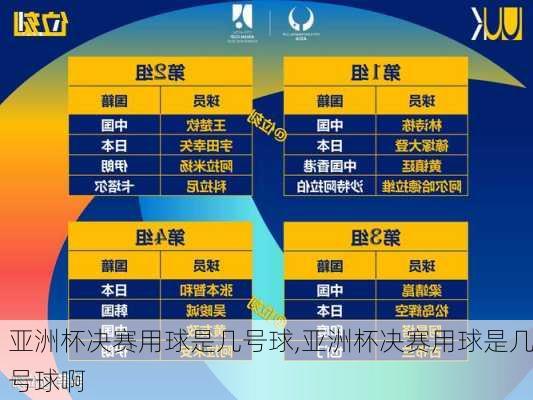 亚洲杯决赛用球是几号球,亚洲杯决赛用球是几号球啊