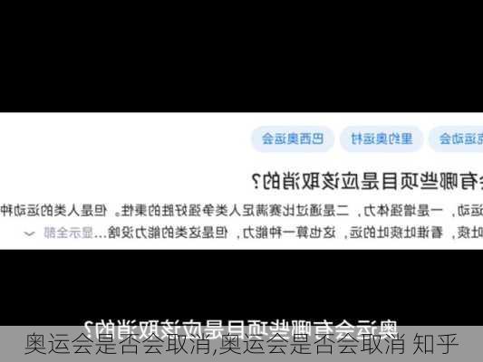 奥运会是否会取消,奥运会是否会取消 知乎