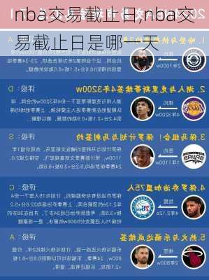 nba交易截止日,nba交易截止日是哪一天