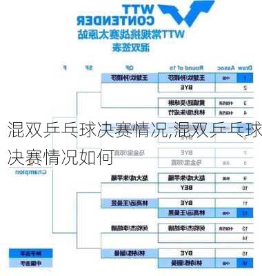 混双乒乓球决赛情况,混双乒乓球决赛情况如何