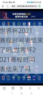 世界杯2021赛程时间表结束了吗,世界杯2021赛程时间表结束了吗