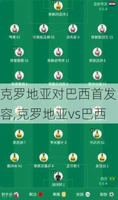 克罗地亚对巴西首发阵容,克罗地亚vs巴西