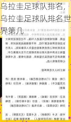乌拉圭足球队排名,乌拉圭足球队排名世界第几