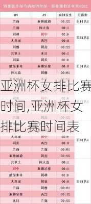 亚洲杯女排比赛时间,亚洲杯女排比赛时间表