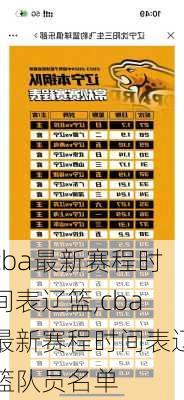 cba最新赛程时间表辽篮,cba最新赛程时间表辽篮队员名单