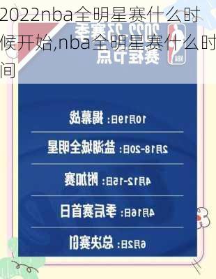 2022nba全明星赛什么时候开始,nba全明星赛什么时间