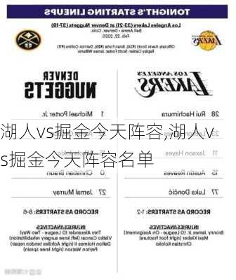 湖人vs掘金今天阵容,湖人vs掘金今天阵容名单