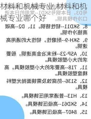 材料和机械专业,材料和机械专业哪个好