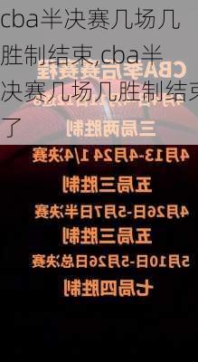 cba半决赛几场几胜制结束,cba半决赛几场几胜制结束了