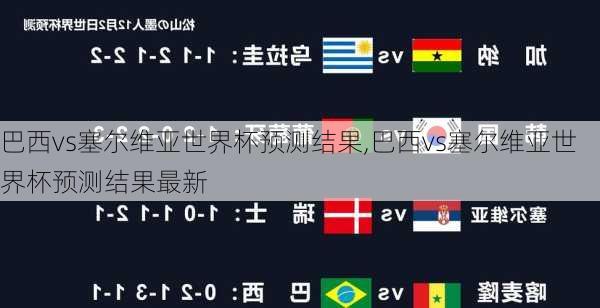 巴西vs塞尔维亚世界杯预测结果,巴西vs塞尔维亚世界杯预测结果最新