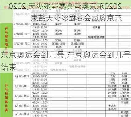 东京奥运会到几号,东京奥运会到几号结束
