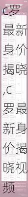 c罗最新身价揭晓,c罗最新身价揭晓视频