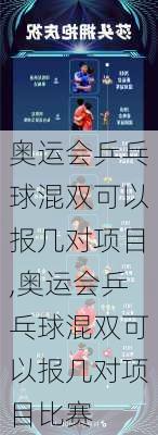 奥运会乒乓球混双可以报几对项目,奥运会乒乓球混双可以报几对项目比赛