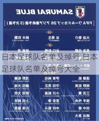 日本足球队名单及绰号,日本足球队名单及绰号大全