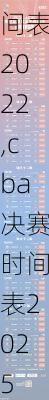 cba决赛时间表2022,cba决赛时间表2025