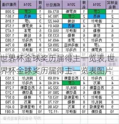 世界杯金球奖历届得主一览表,世界杯金球奖历届得主一览表图片