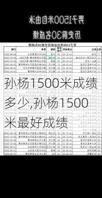 孙杨1500米成绩多少,孙杨1500米最好成绩
