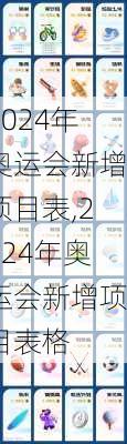 2024年奥运会新增项目表,2024年奥运会新增项目表格