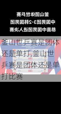 釜山世乒赛是团体还是单打,釜山世乒赛是团体还是单打比赛
