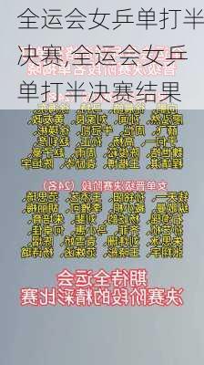 全运会女乒单打半决赛,全运会女乒单打半决赛结果
