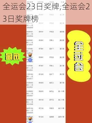 全运会23日奖牌,全运会23日奖牌榜