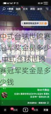 中式台球世锦赛冠军奖金是多少,中式台球世锦赛冠军奖金是多少钱