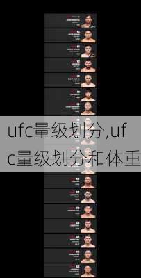ufc量级划分,ufc量级划分和体重