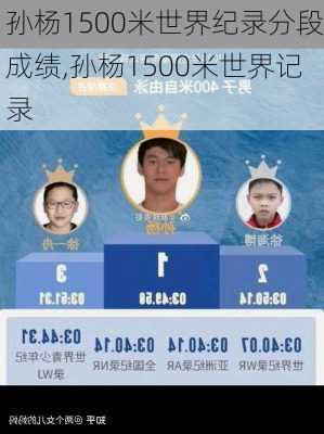 孙杨1500米世界纪录分段成绩,孙杨1500米世界记录