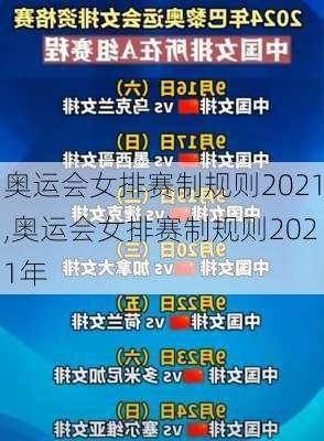 奥运会女排赛制规则2021,奥运会女排赛制规则2021年