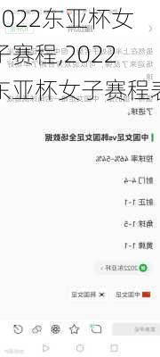 2022东亚杯女子赛程,2022东亚杯女子赛程表