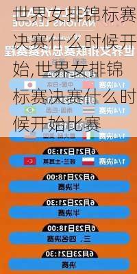 世界女排锦标赛决赛什么时候开始,世界女排锦标赛决赛什么时候开始比赛