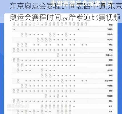 东京奥运会赛程时间表跆拳道,东京奥运会赛程时间表跆拳道比赛视频