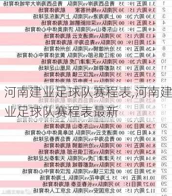 河南建业足球队赛程表,河南建业足球队赛程表最新
