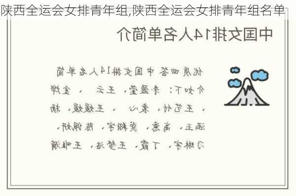陕西全运会女排青年组,陕西全运会女排青年组名单