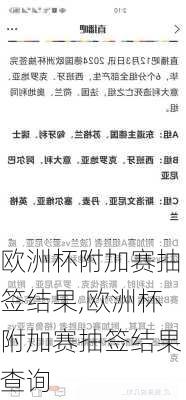 欧洲杯附加赛抽签结果,欧洲杯附加赛抽签结果查询