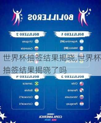 世界杯抽签结果揭晓,世界杯抽签结果揭晓了吗