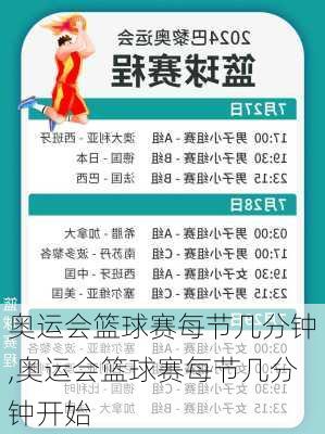 奥运会篮球赛每节几分钟,奥运会篮球赛每节几分钟开始