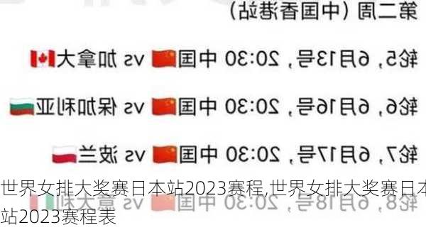 世界女排大奖赛日本站2023赛程,世界女排大奖赛日本站2023赛程表