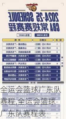 全运会篮球广东队赛程,全运会篮球广东队赛程表