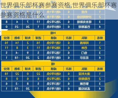 世界俱乐部杯赛参赛资格,世界俱乐部杯赛参赛资格是什么