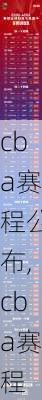 cba赛程公布,cba赛程