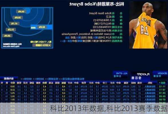 科比2013年数据,科比2013赛季数据