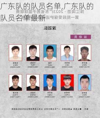 广东队的队员名单,广东队的队员名单最新