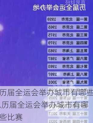 历届全运会举办城市有哪些,历届全运会举办城市有哪些比赛